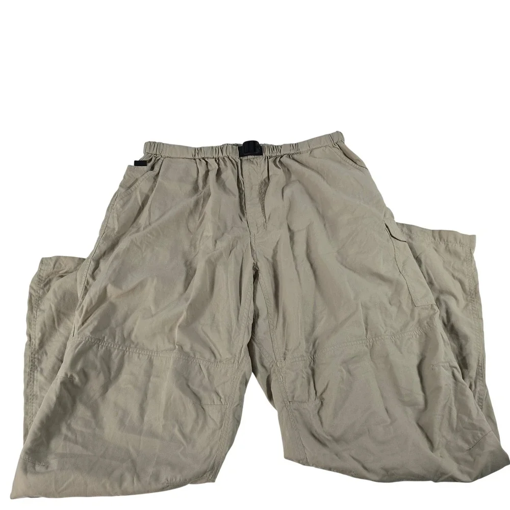 The North Face Mens XL Tan Nylon Hiking Cargo‎ Pants Integrated Belt Stow Pocket